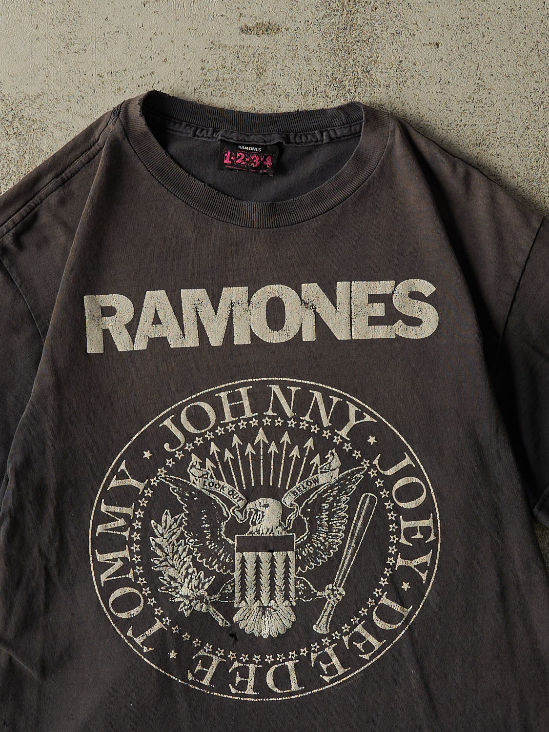 Vintage Y2K Faded Black Ramones Band Tee (S/M)