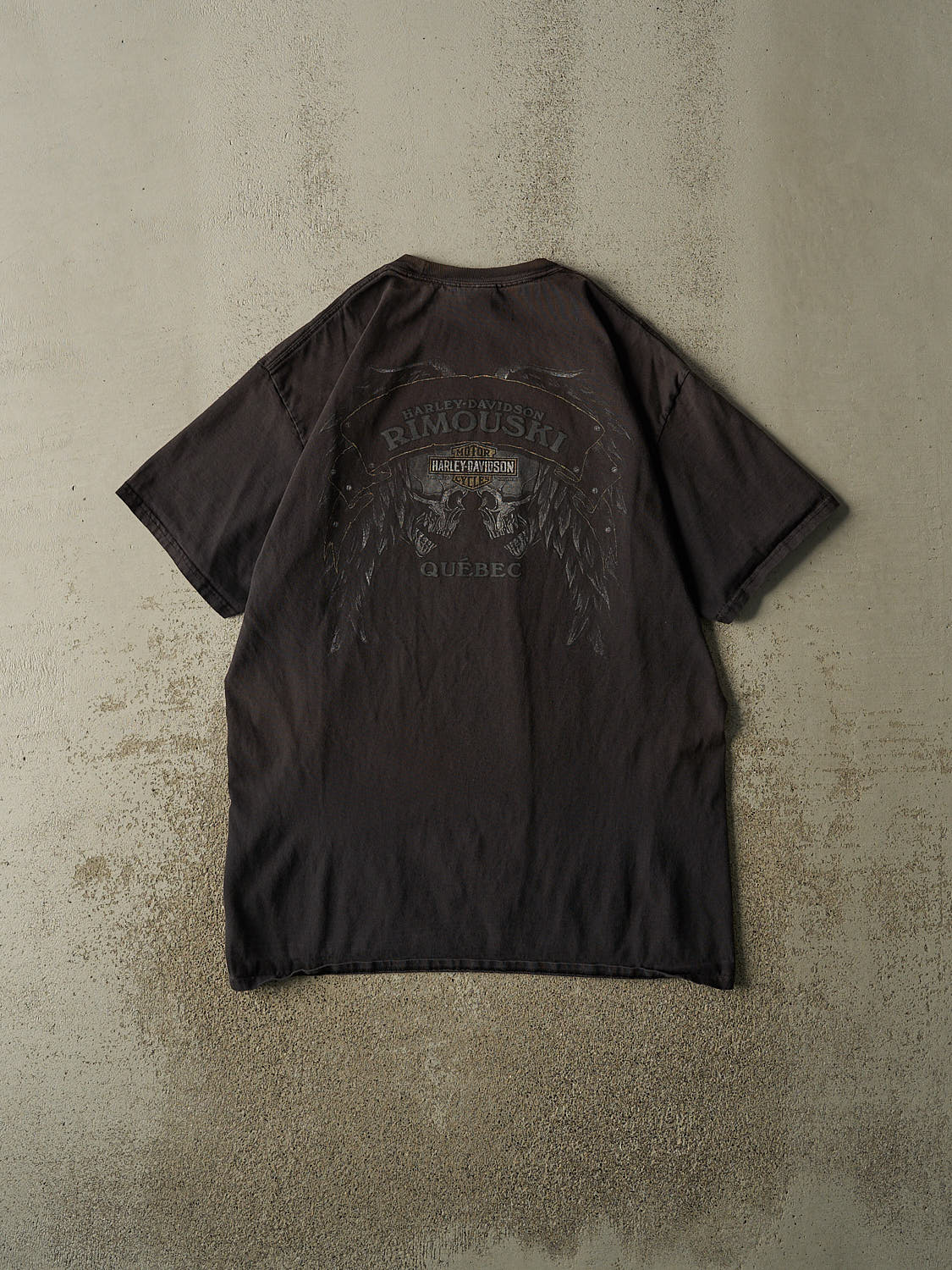 Vintage 15' Faded Black Harley Davidson Quebec Tee (XL/XXL)