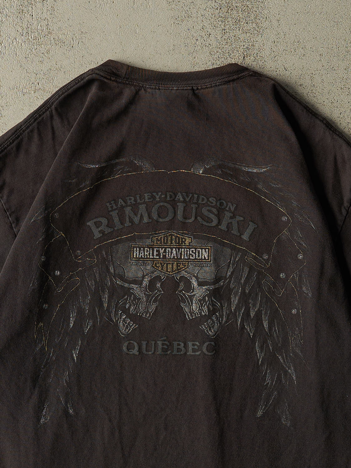 Vintage 15' Faded Black Harley Davidson Quebec Tee (XL/XXL)