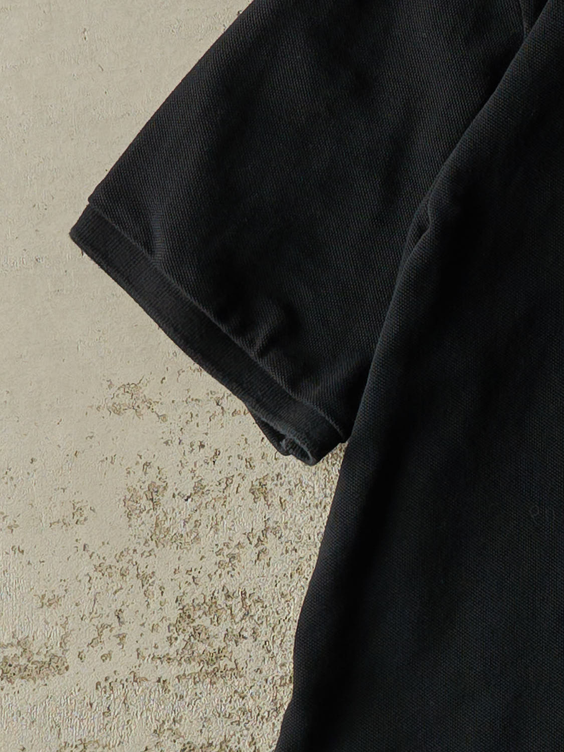 Vintage Y2K Black Polo Ralph Lauren Quarter Button Tee (L/XL)