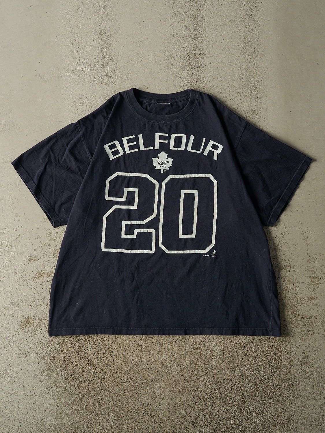 Vintage Y2K Navy Blue Toronto Maple Leafs #20 Ed Belfour Tee (XL)