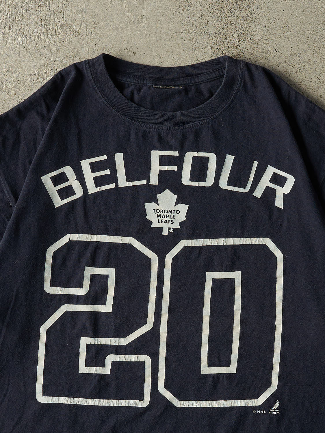 Vintage Y2K Navy Blue Toronto Maple Leafs #20 Ed Belfour Tee (XL)