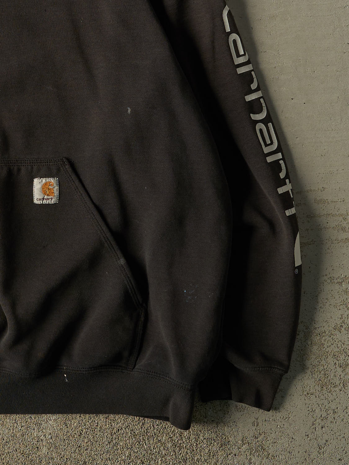 Vintage Y2K Faded Black Carhartt Hoodie (XL/XXL)