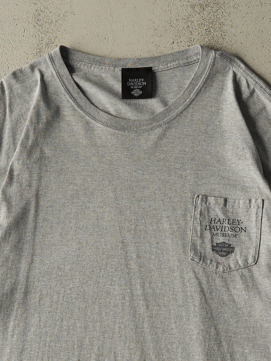 Vintage Y2K Grey Harley Davidson Museum Pocket Tee (XXL/XXXL)
