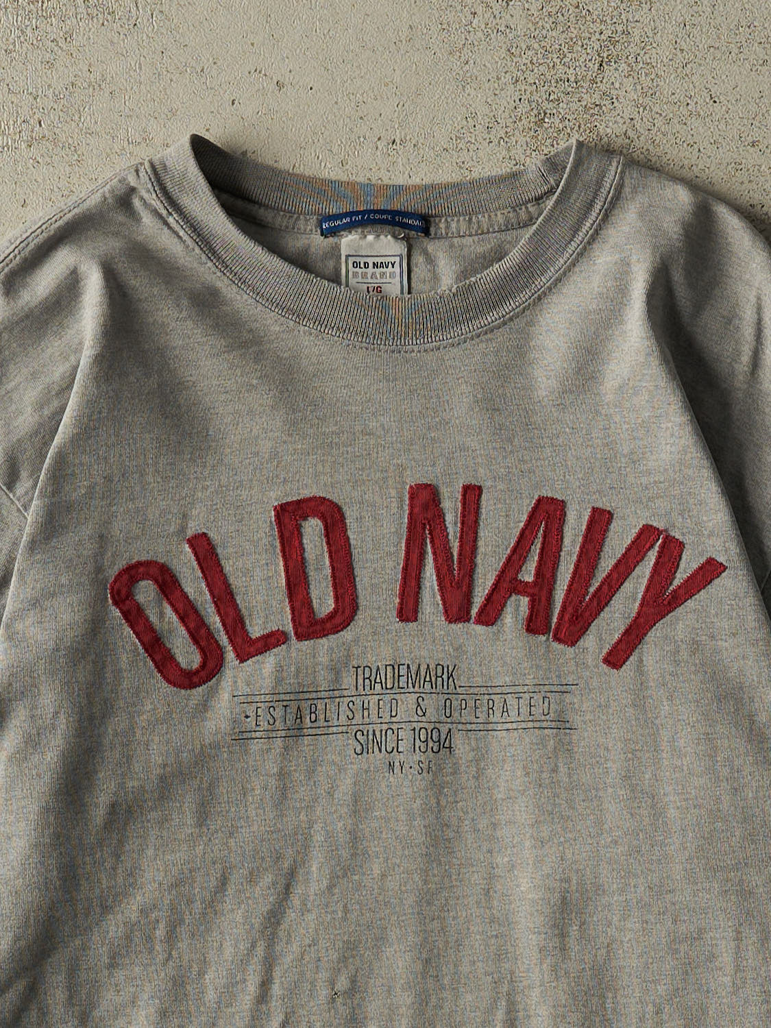 Vintage Y2K Grey Old Navy Embroidered Long Sleeve (M/L)
