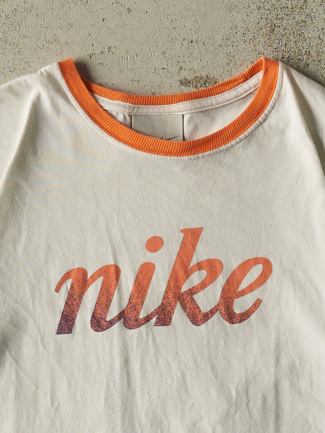 Vintage Y2K White Nike Ringer Tee (XXS/XS)