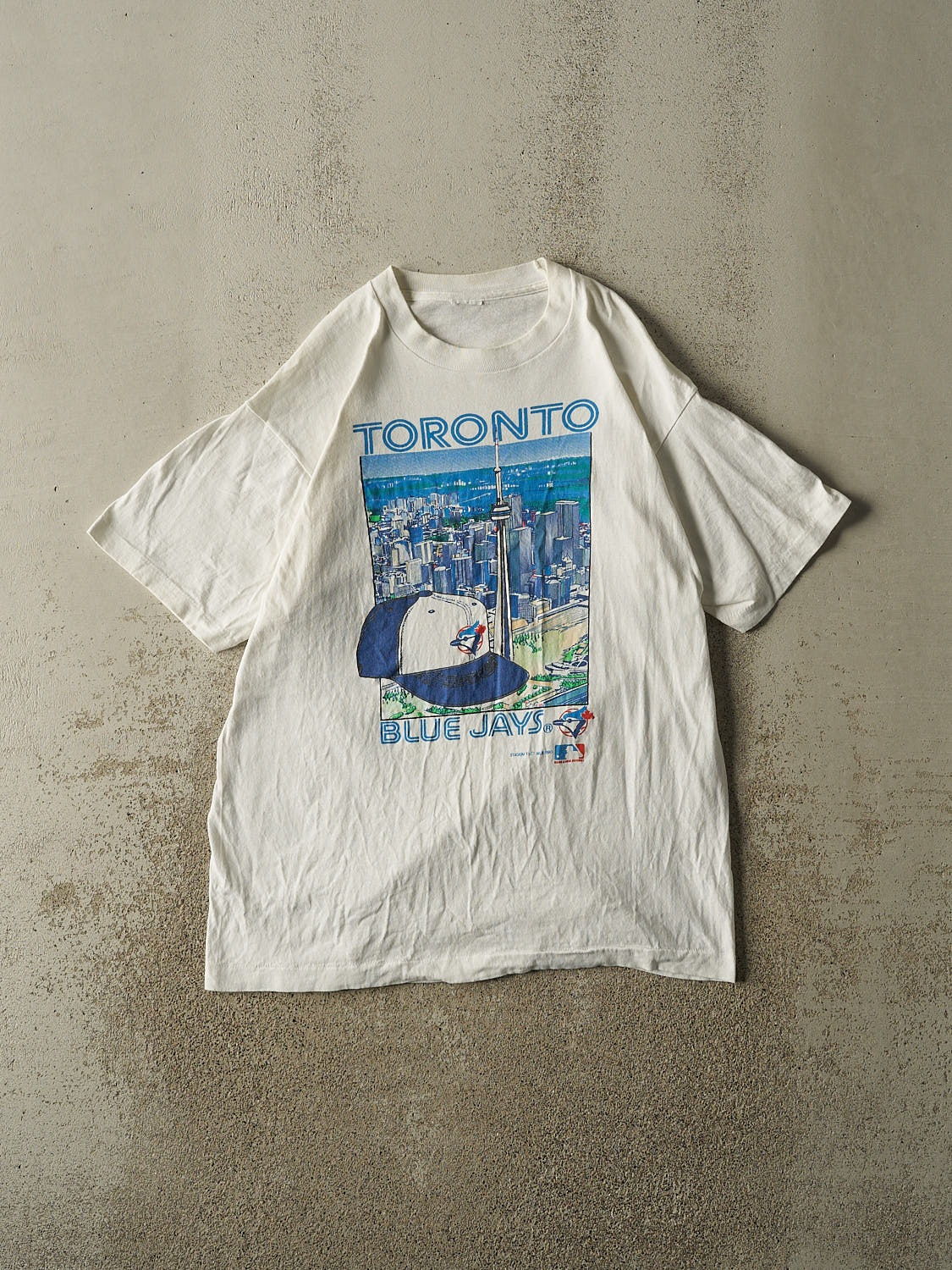 Vintage 90' White Toronto Blue Jays Single Stitch Tee (L/XL)