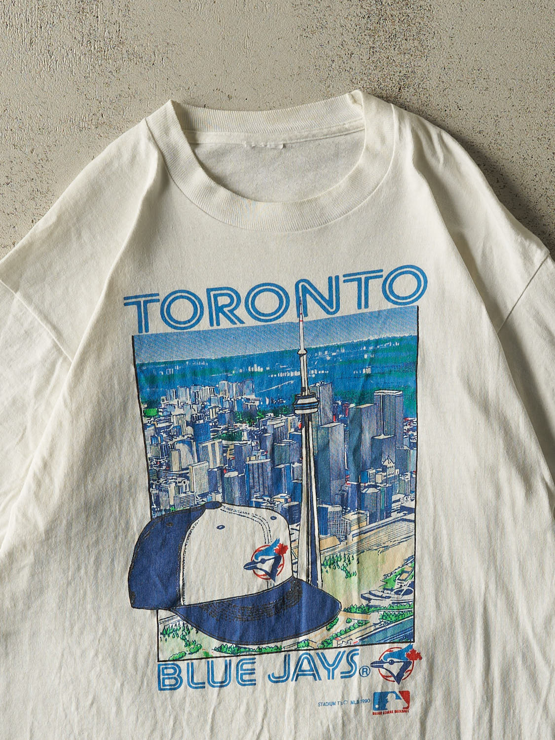 Vintage 90' White Toronto Blue Jays Single Stitch Tee (L/XL)