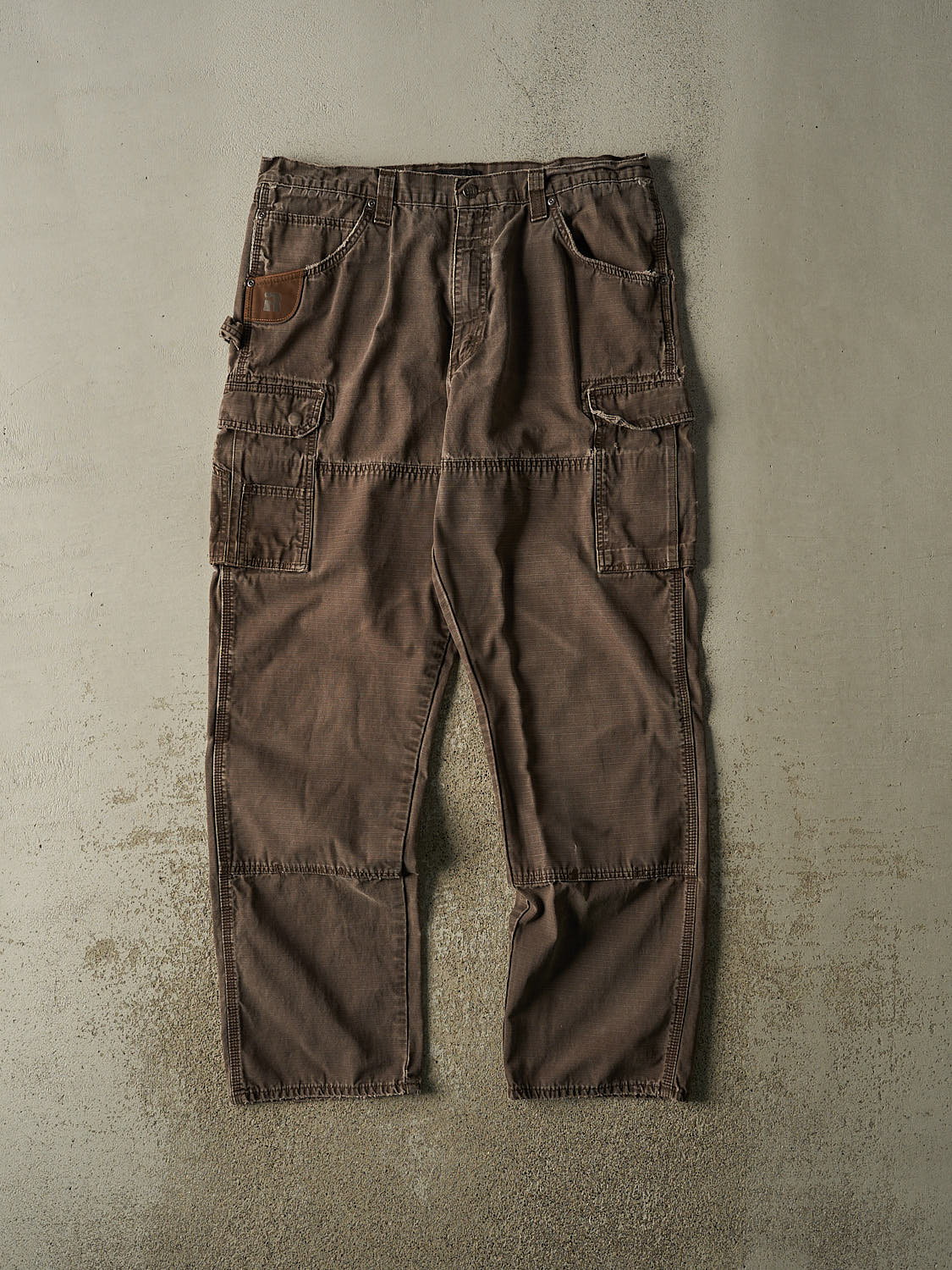 Vintage 90s Brown Wrangler Riggs Ripstop Carpenter Cargo Pants (37x33)