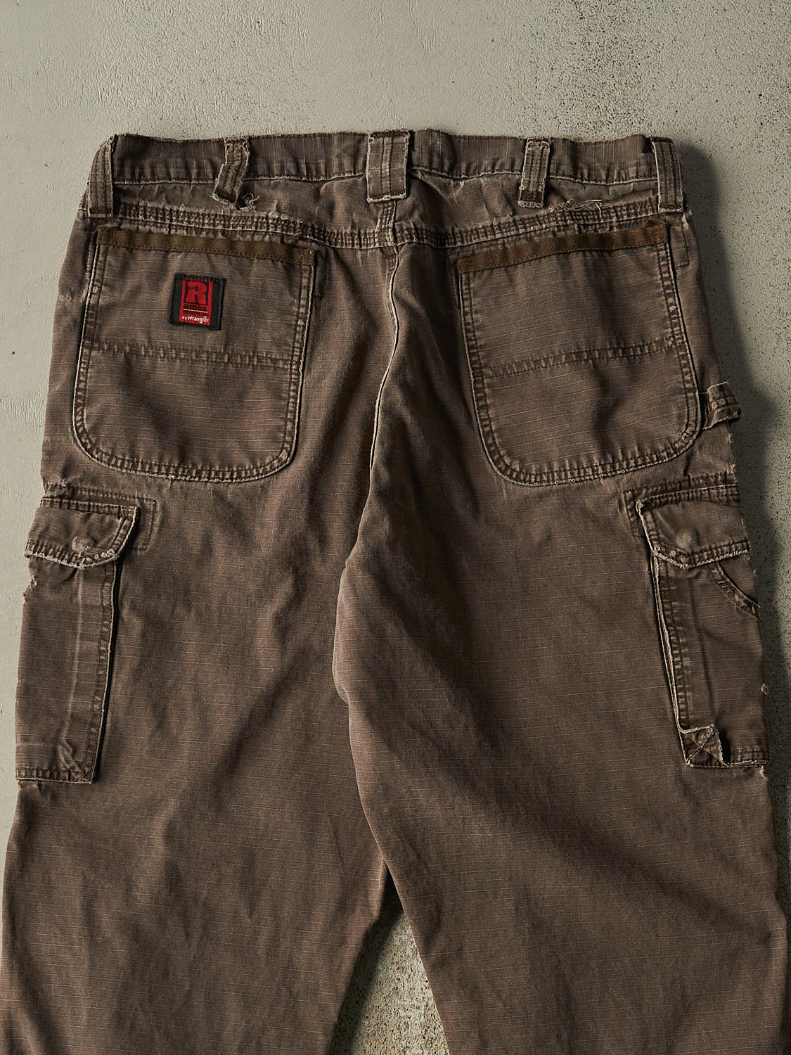 Vintage 90s Brown Wrangler Riggs Ripstop Carpenter Cargo Pants (37x33)