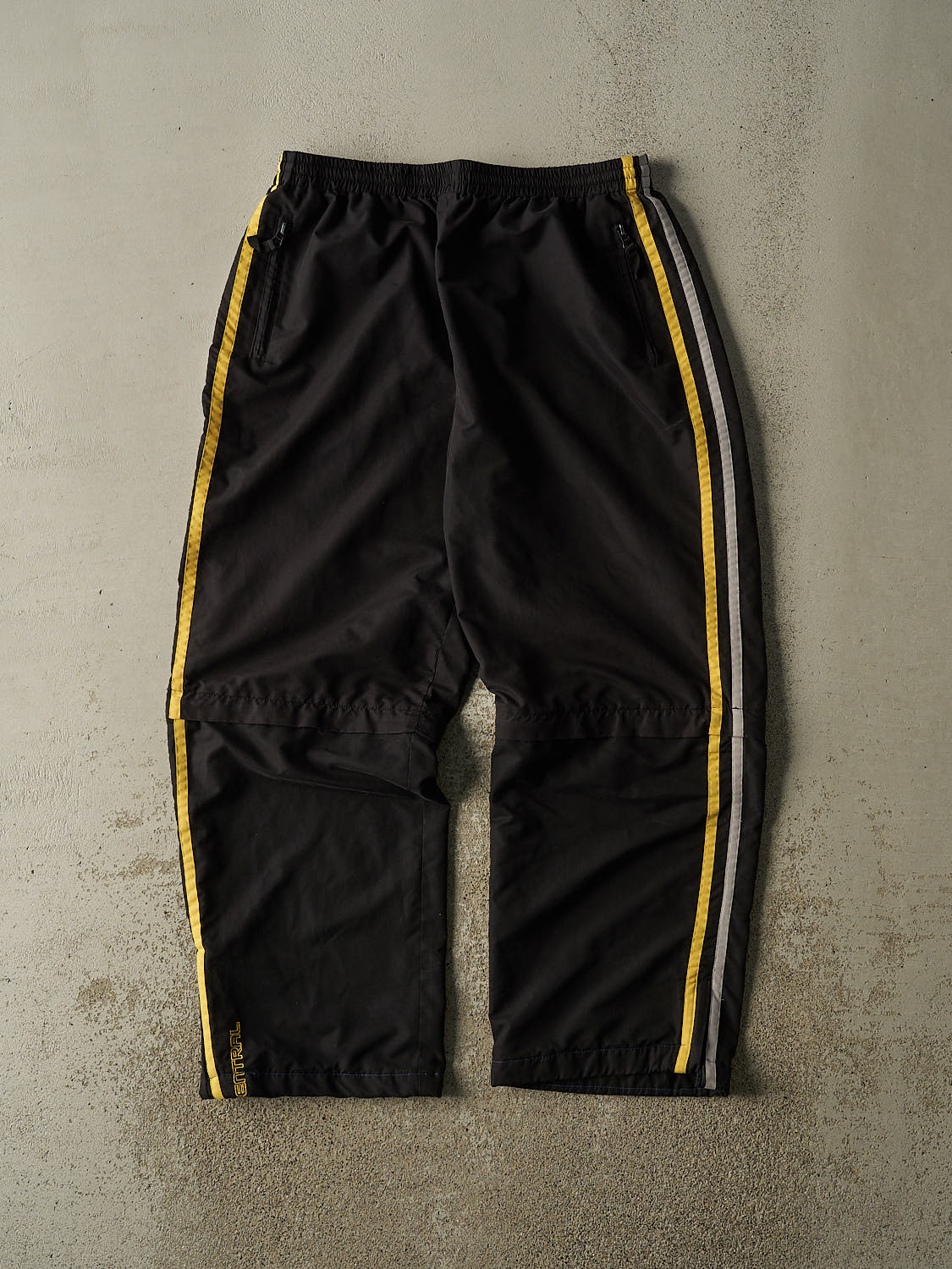 Vintage Y2K Black Striped Zip Off Central Track Pants (32x30)