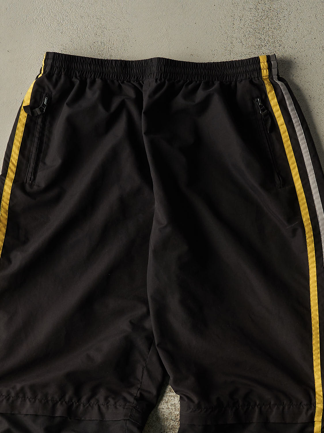 Vintage Y2K Black Striped Zip Off Central Track Pants (32x30)