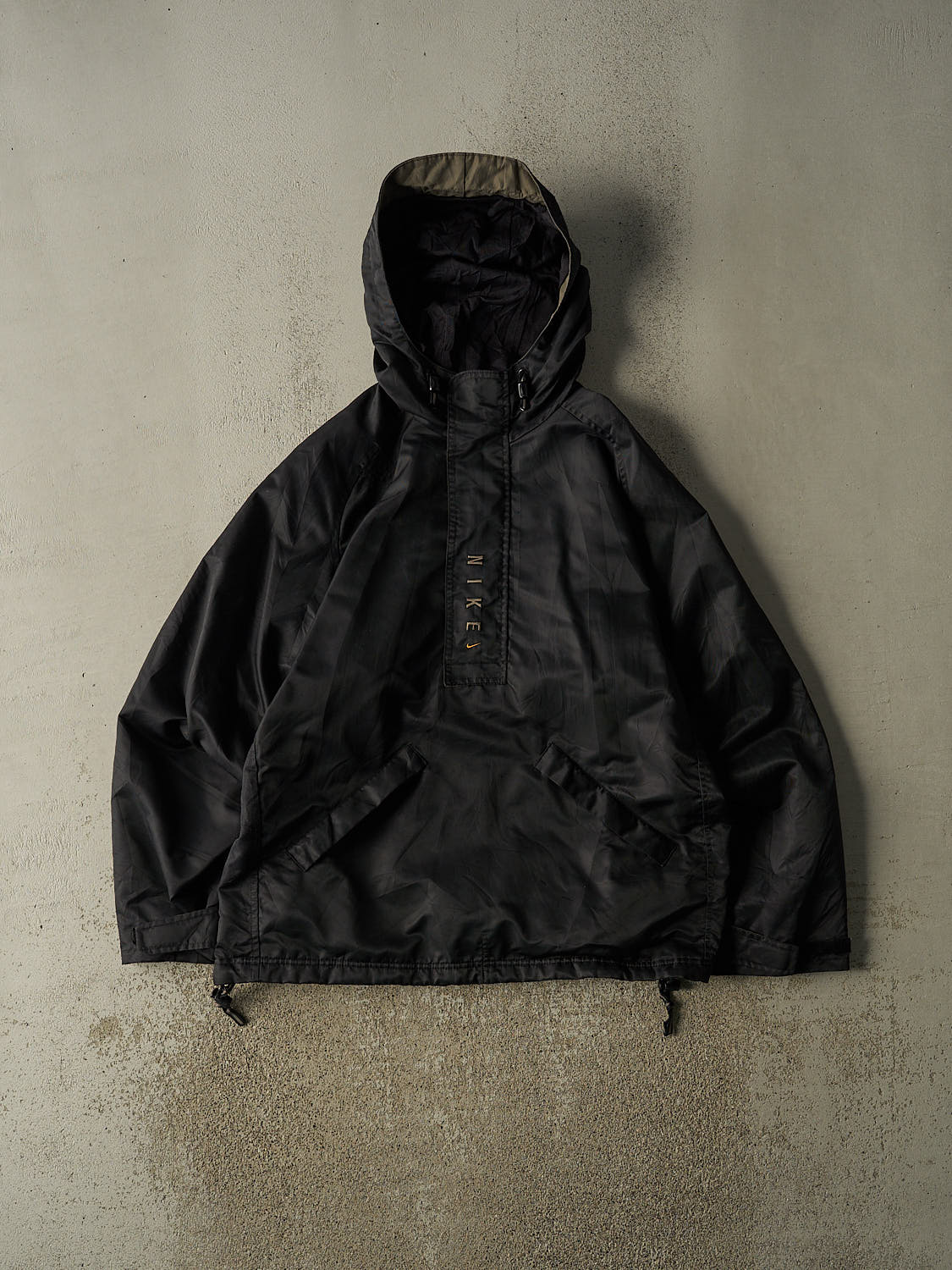 Vintage 90s Black Nike Quarter Zip Windbreaker Jacket (XL/XXL)