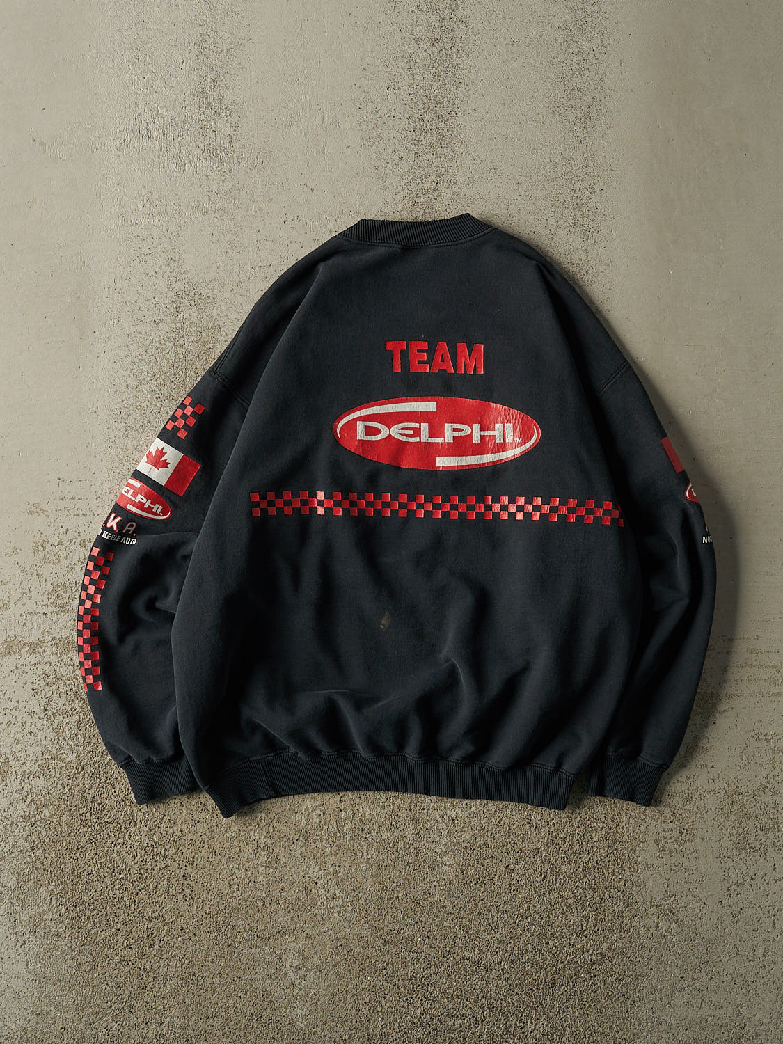 Vintage Y2K Faded Black Delphi Auto Parts Crewneck (L/XL)