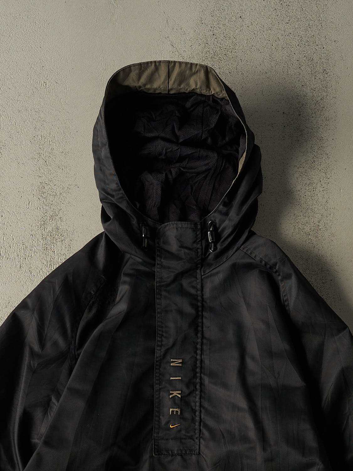 Vintage 90s Black Nike Quarter Zip Windbreaker Jacket (XL/XXL)