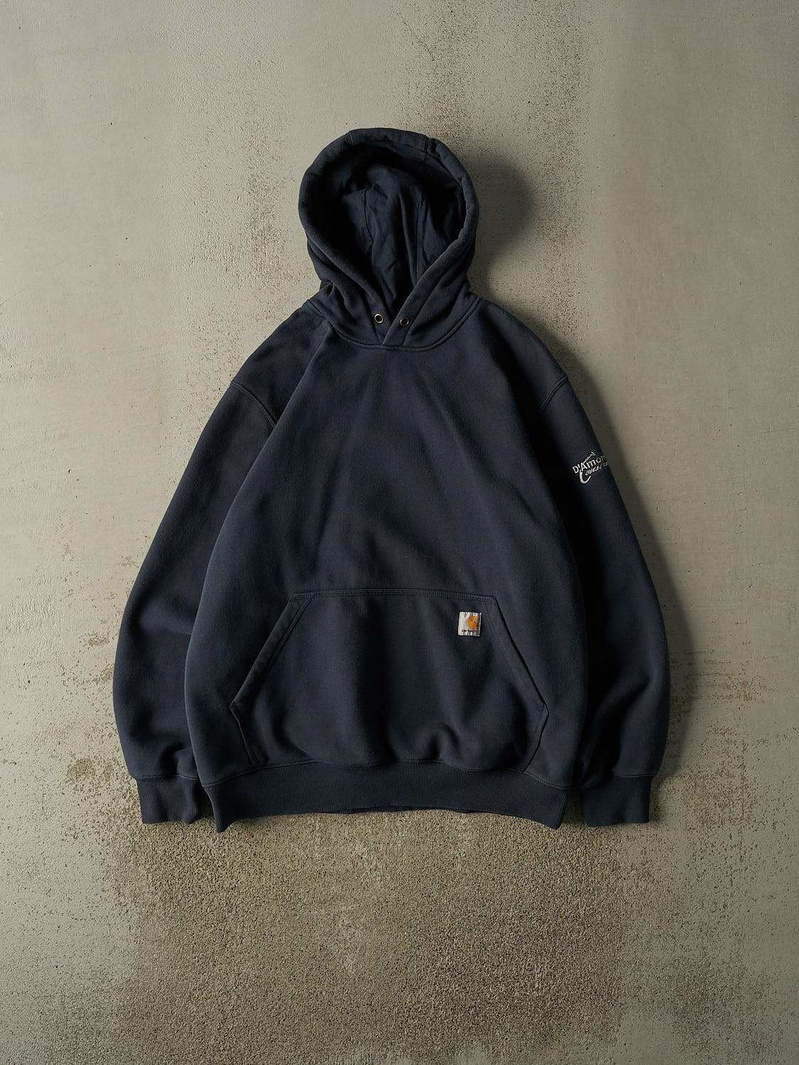 Vintage Y2K Navy Blue Carhartt Embroidered Hoodie (XL/XXL)