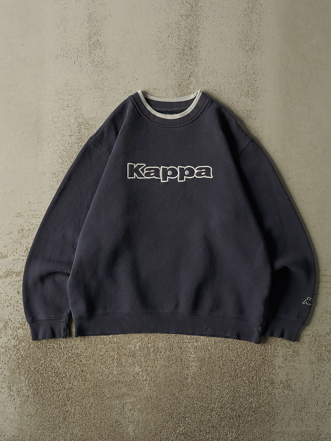 Vintage 90s Navy Blue Kappa Embroidered Crewneck (M/L)