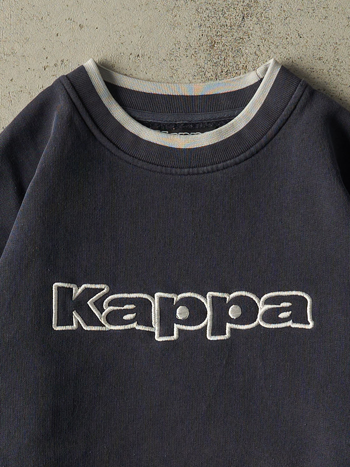 Vintage 90s Navy Blue Kappa Embroidered Crewneck (M/L)