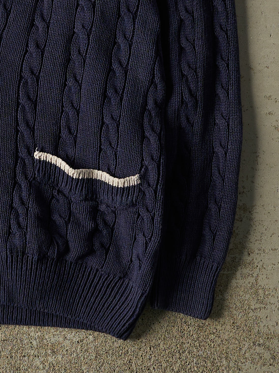 Vintage 90s Navy Blue Pierre Cardin Cable Knit Cardigan (M/L)