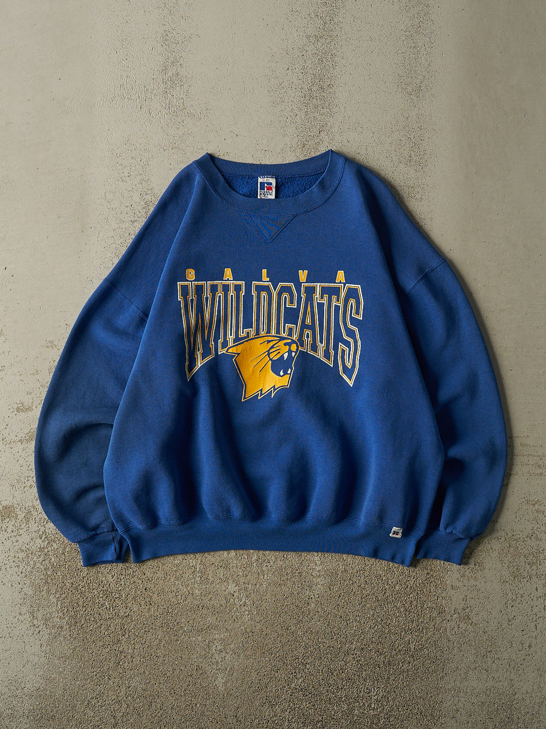 Vintage 90s Blue Russell Athletic Galva Wildcats Crewneck (XL/XXL)