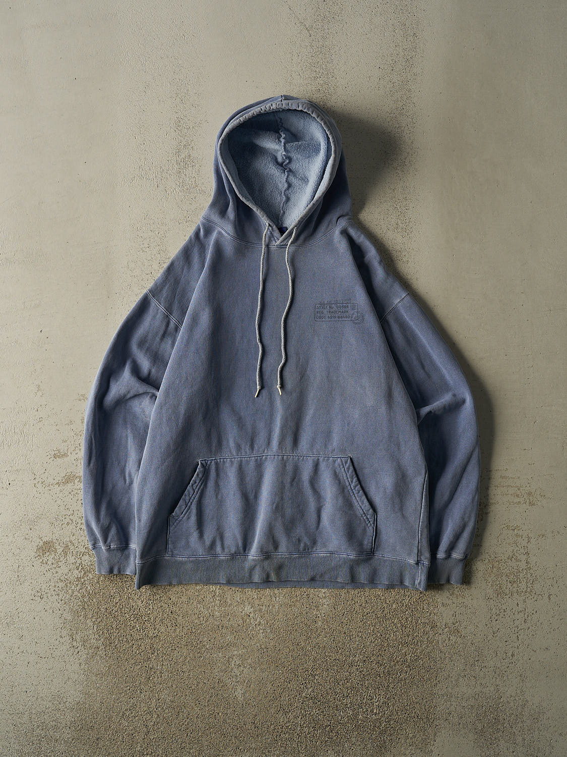Vintage 90s Washed Blue Bum Equipment Hoodie (XL)