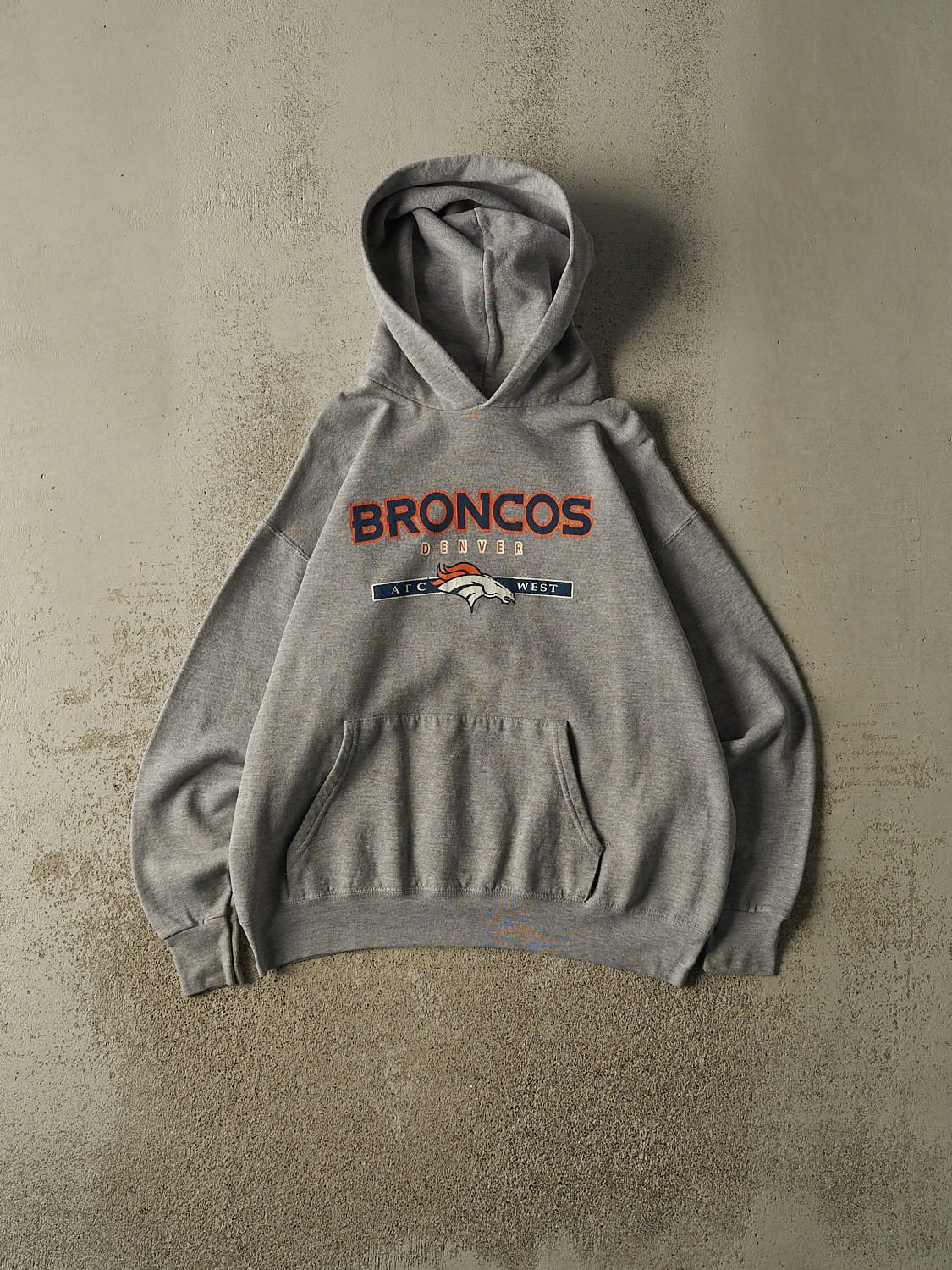 Vintage 90s Grey Denver Broncos Hoodie (M)