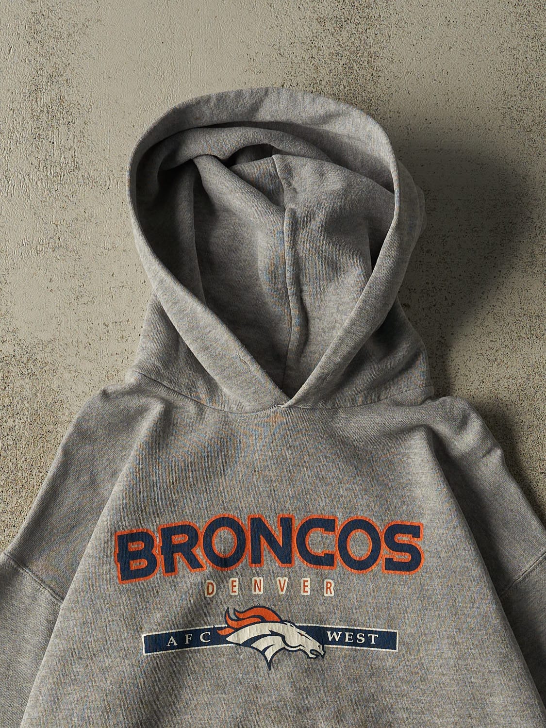 Vintage 90s Grey Denver Broncos Hoodie (M)