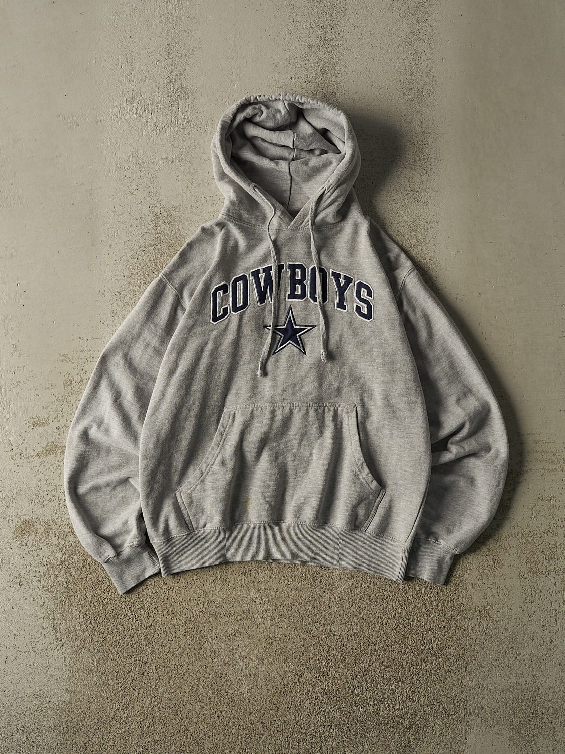 Vintage Y2K Grey Dallas Cowboys Embroidered Hoodie (M)