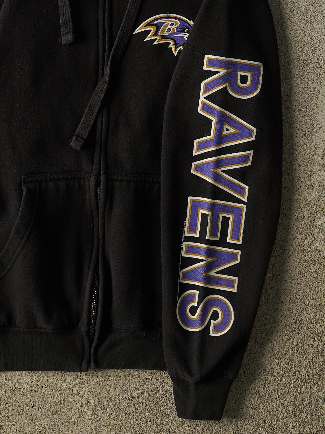 Vintage Y2K Black Baltimore Ravens Zip Up Hoodie (S)