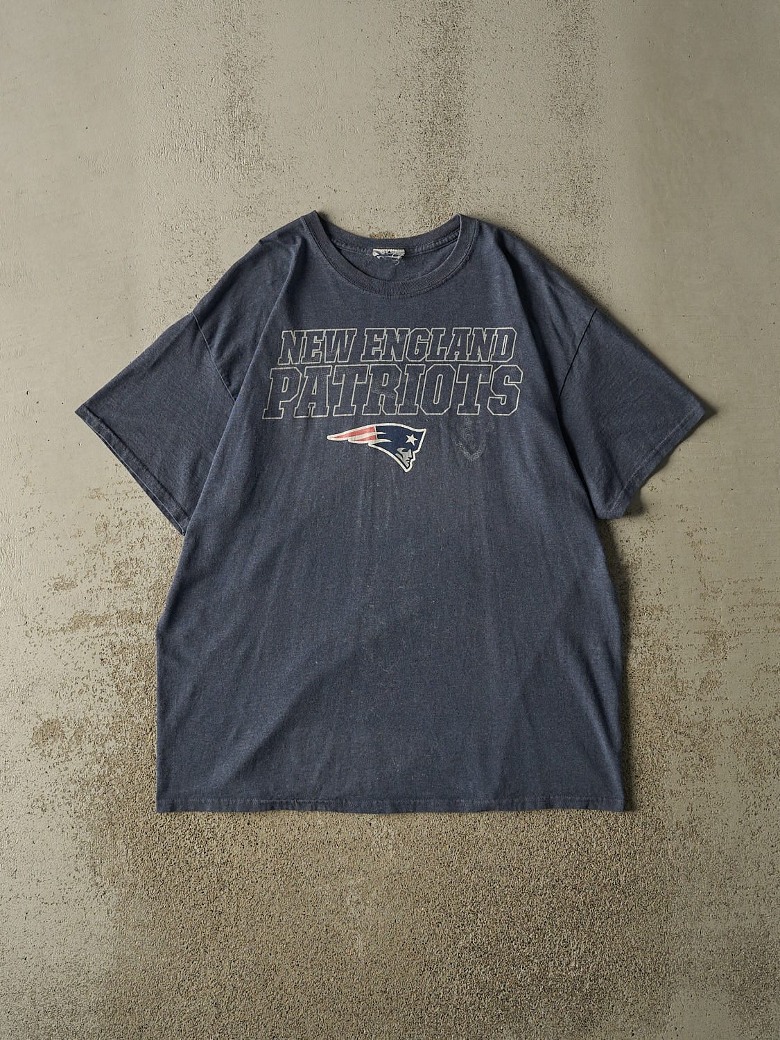 Vintage Y2K Blue New England Patriots Tee (XL)