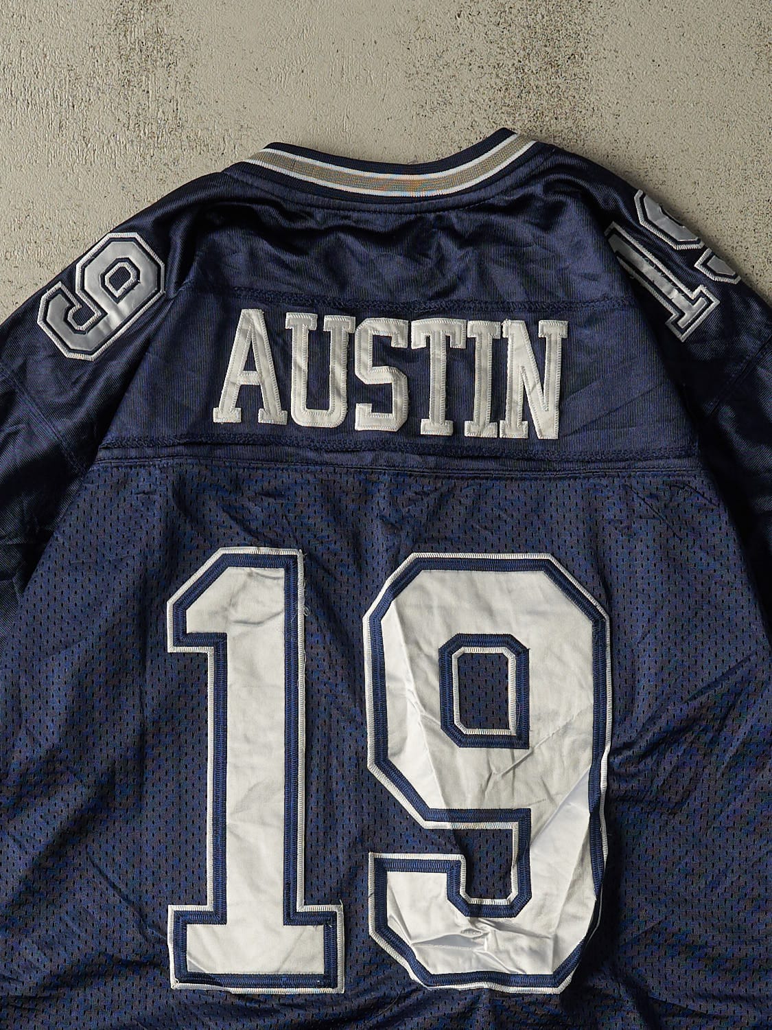 Vintage Y2K Navy Blue Dallas Cowboys #19 Austin Football Jersey (XL/XXL)