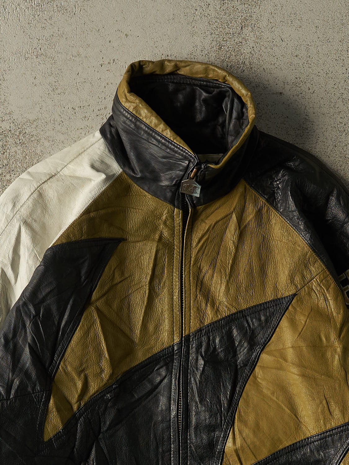 Vintage 90s Black RARE Logo Athletic New Orleans Saints Sharktooth Leather Jacket (M/L)