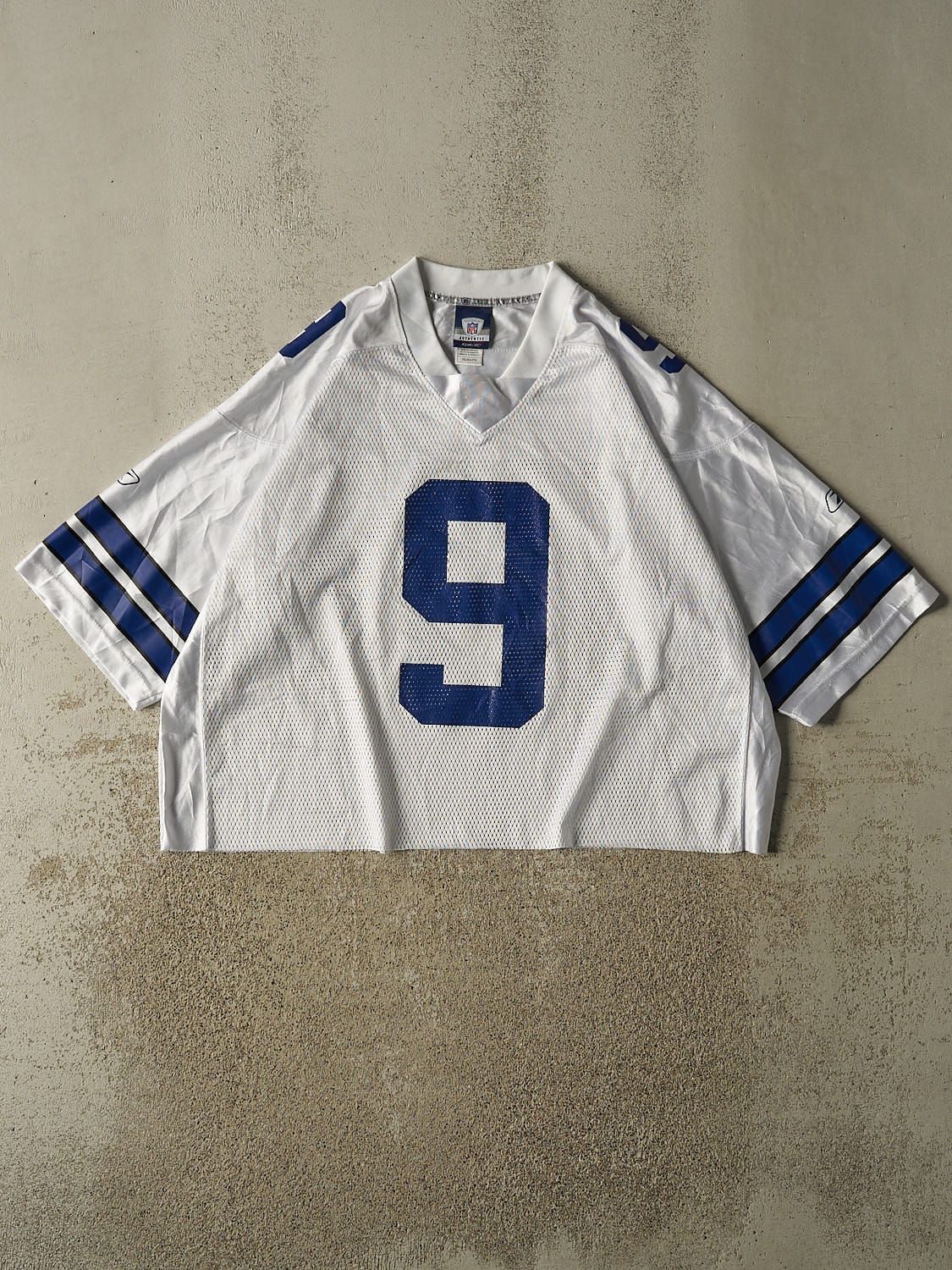 Vintage Y2K White Dallas Cowboys #9 Romo Cropped Football Jersey (XL/XXL)