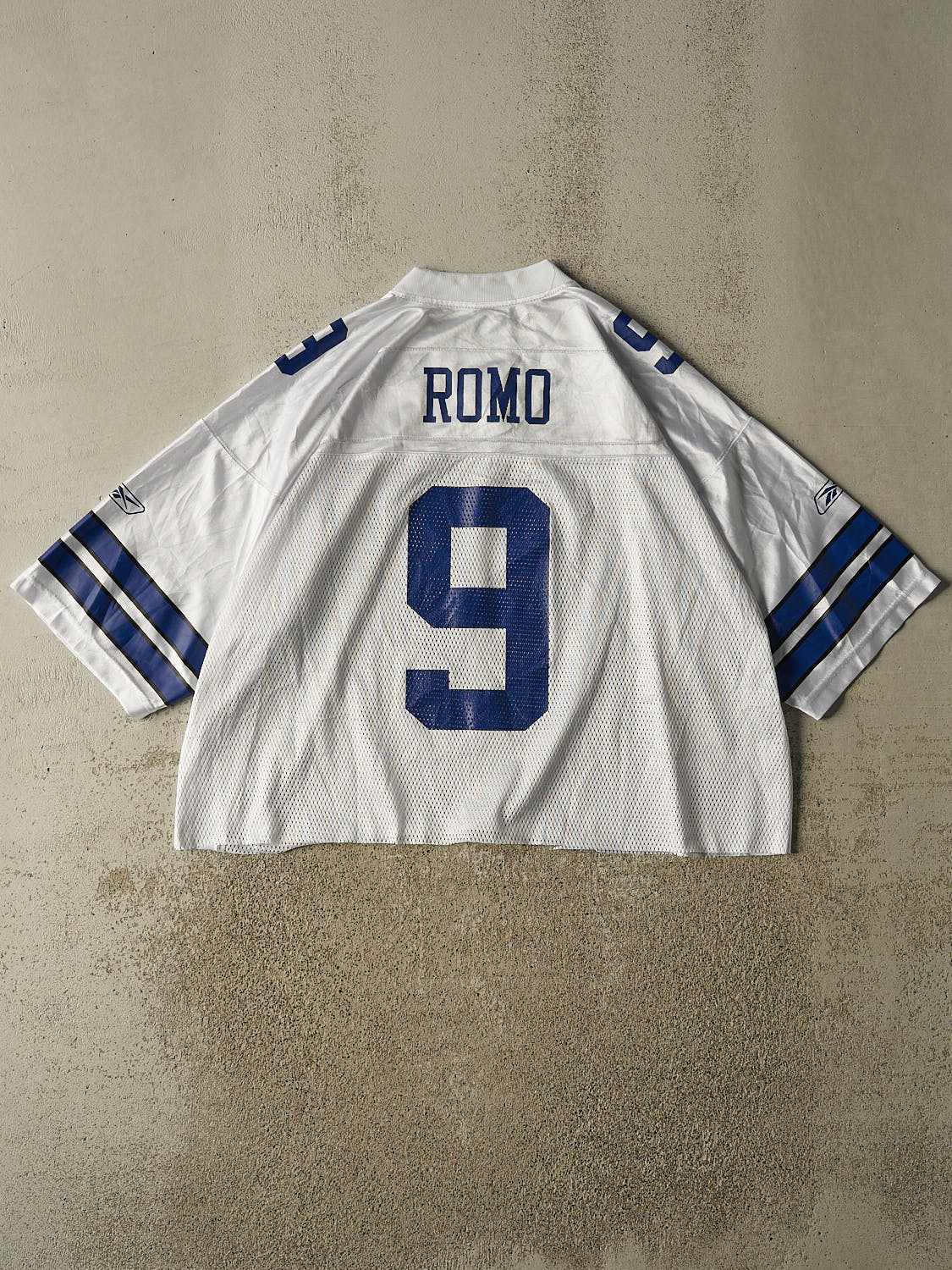Vintage Y2K White Dallas Cowboys #9 Romo Cropped Football Jersey (XL/XXL)