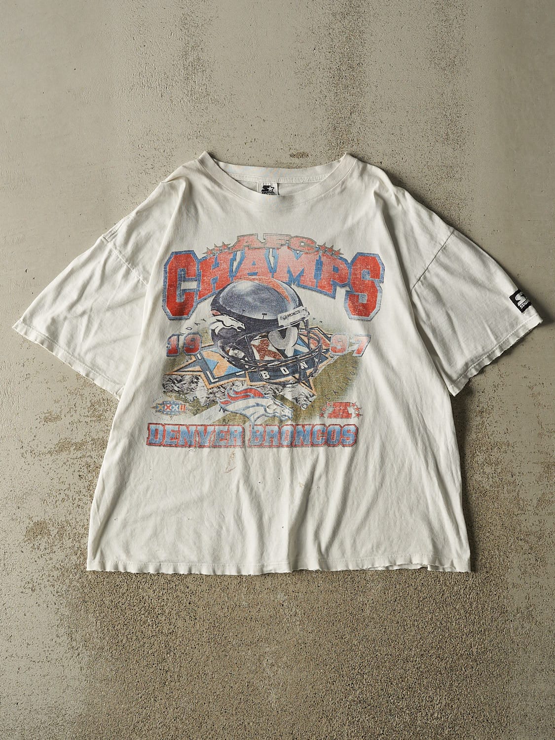 Vintage 97' White Denver Broncos AFC Champions Tee (L/XL)