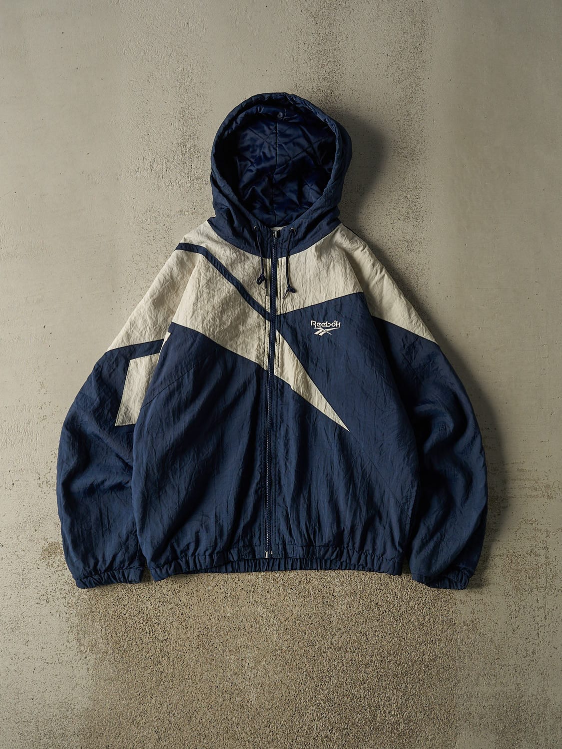 Vintage 90s Navy Blue Reebok Windbreaker Jacket (M/L)