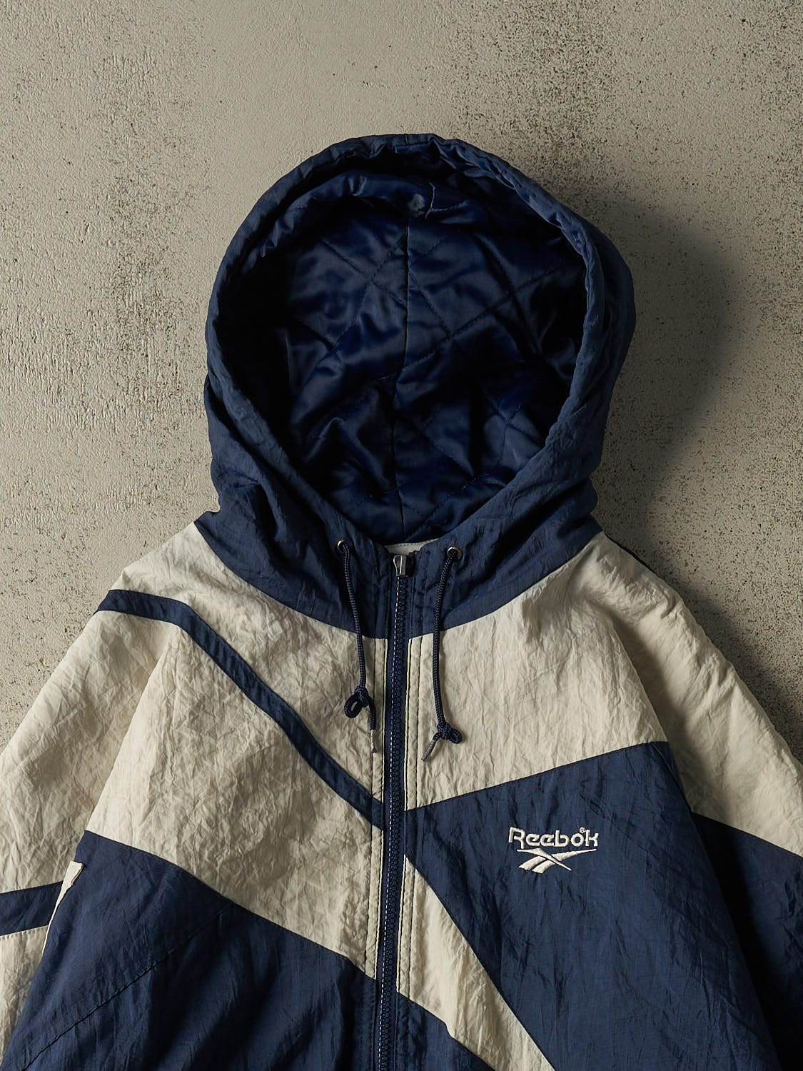 Vintage 90s Navy Blue Reebok Windbreaker Jacket (M/L)