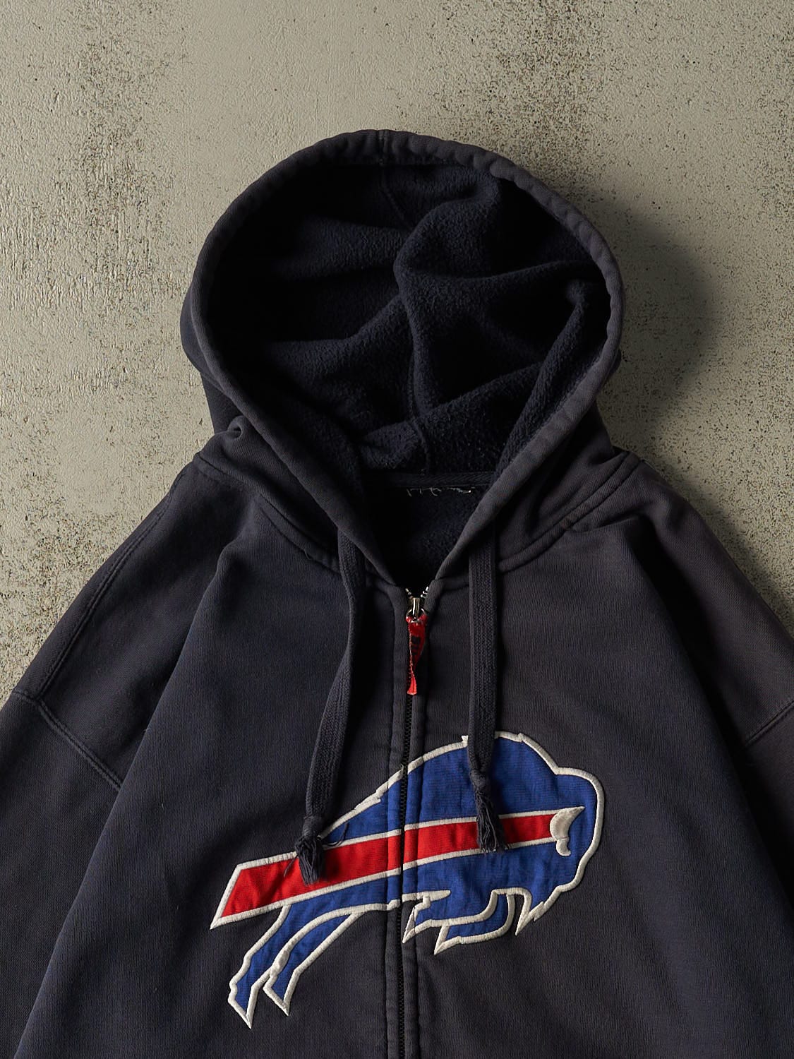 Vintage 90s Navy Blue Buffalo Bills Zip Up Hoodie (XL/XXL)