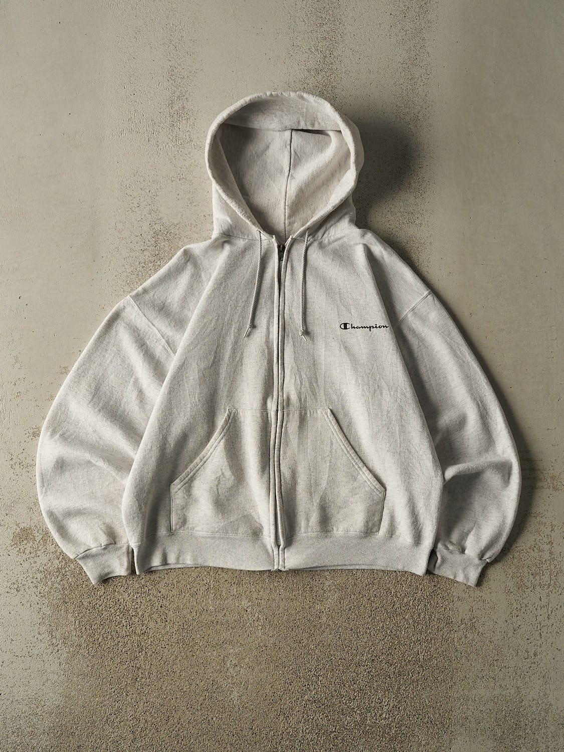 Vintage 90s Heather Grey Champion Zip Up Hoodie (M/L)