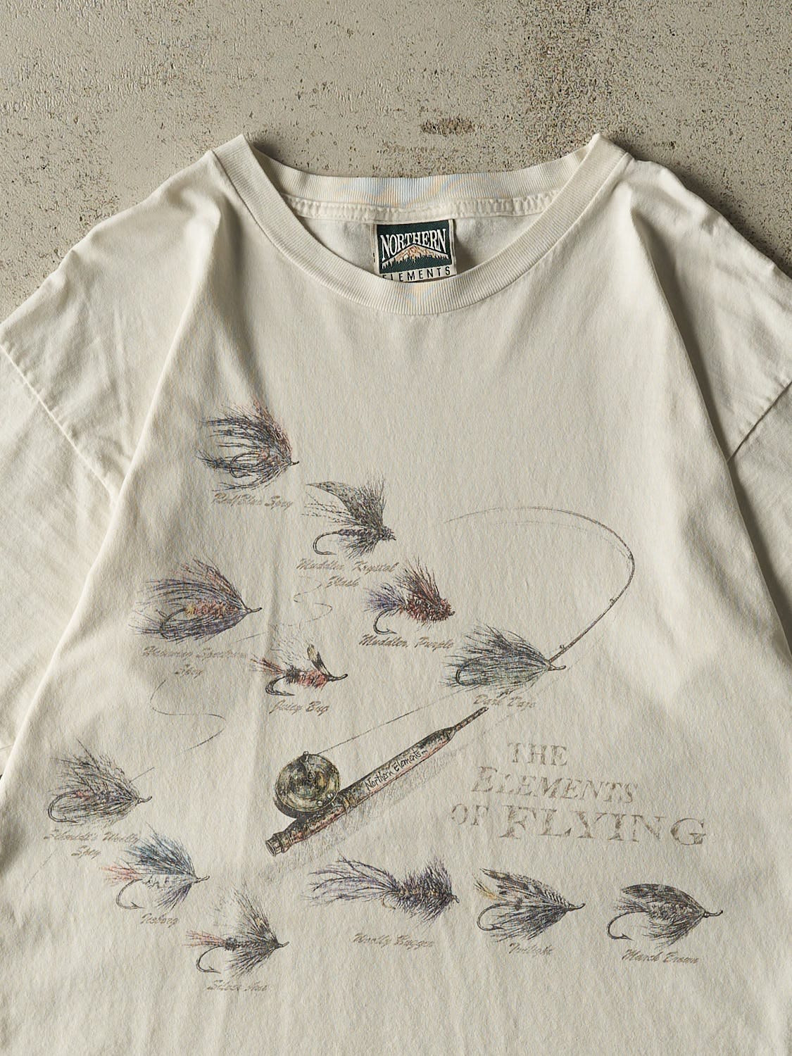 Vintage 90s White Fly Fishing Single Stitch Tee (L)