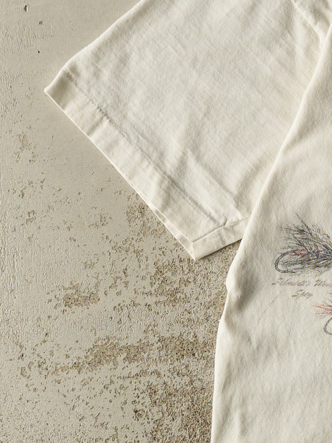 Vintage 90s White Fly Fishing Single Stitch Tee (L)