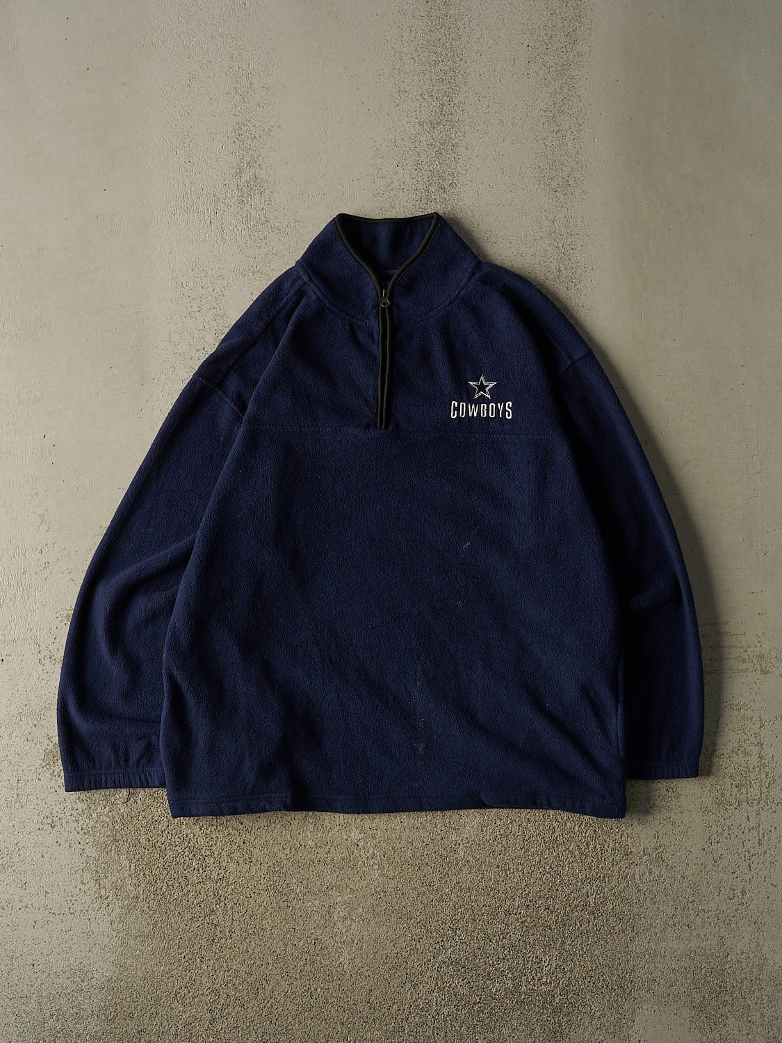 Vintage Y2K Navy Blue Dallas Cowboys Embroidered Quarter Zip Fleece (XL/XXL)