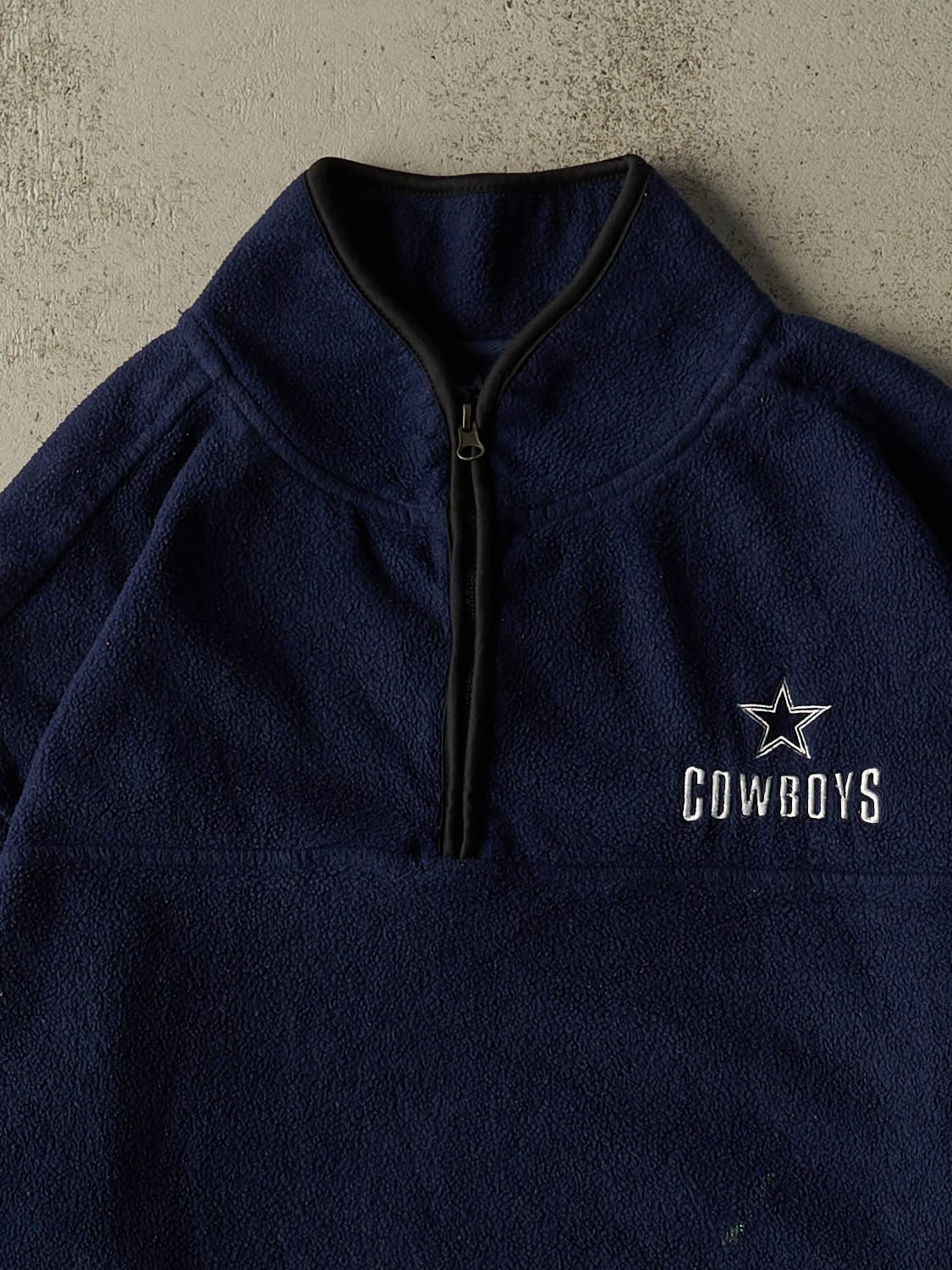 Vintage Y2K Navy Blue Dallas Cowboys Embroidered Quarter Zip Fleece (XL/XXL)