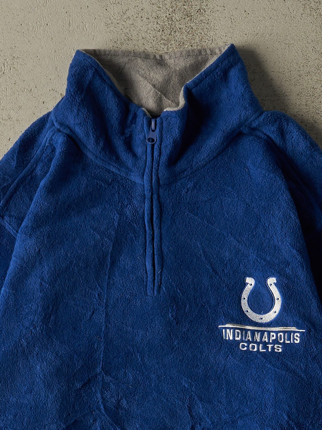 Vintage 90s Blue Indianapolis Colts Embroidered Quarter Zip Fleece (L/XL)