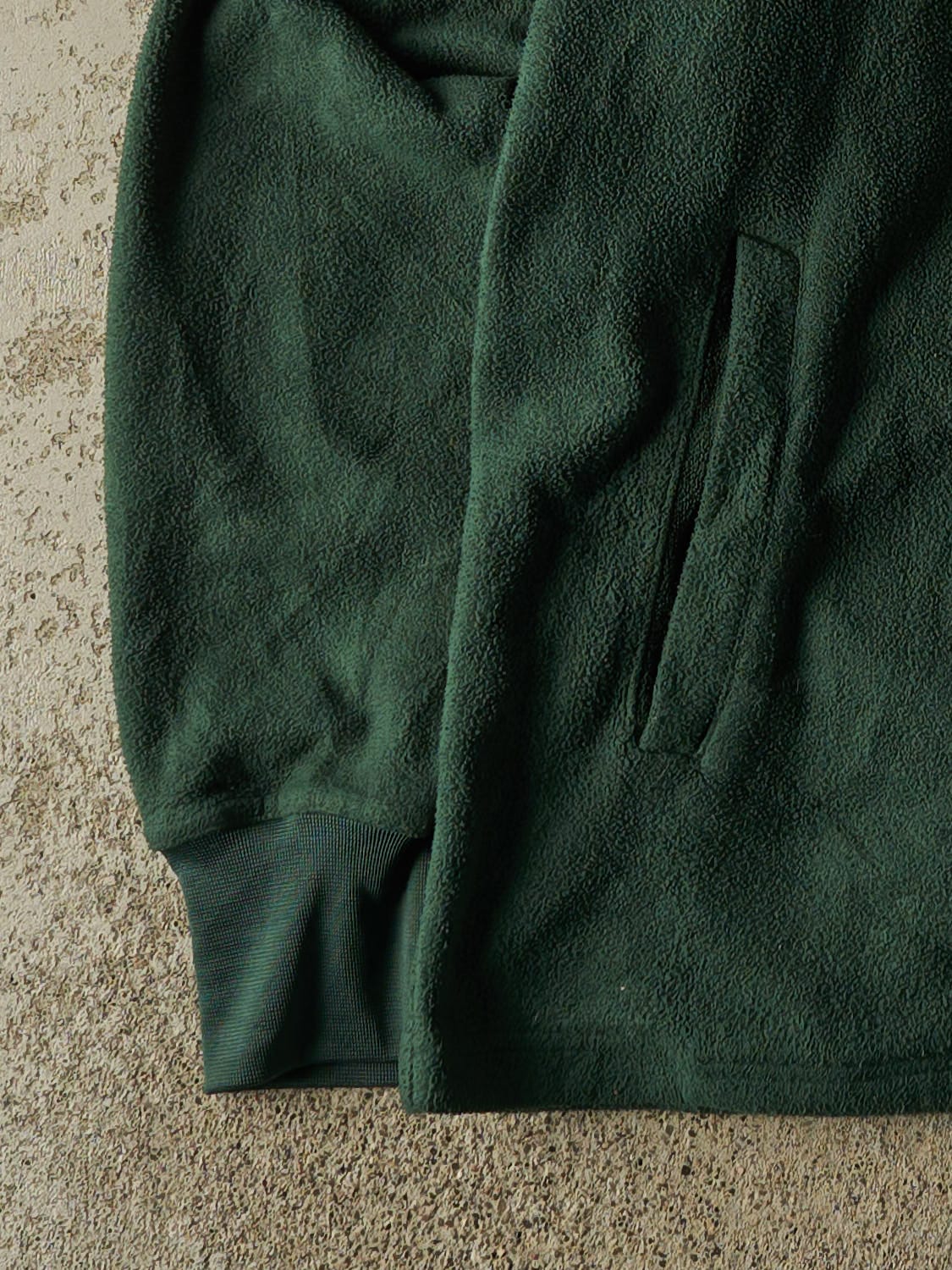 Vintage Y2K Green Green Bay Packers Embroidered Zip Up Fleece Hoodie (XL)