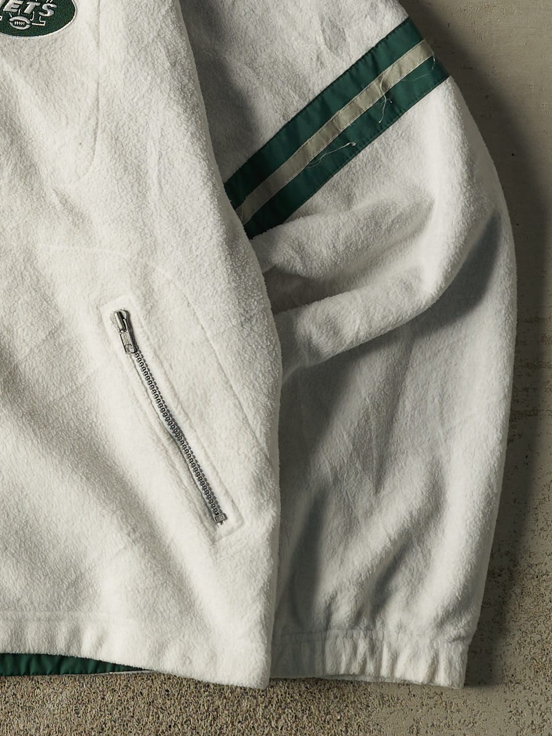 Vintage 90s White New York Jets Fleece Jacket (XL/XXL)