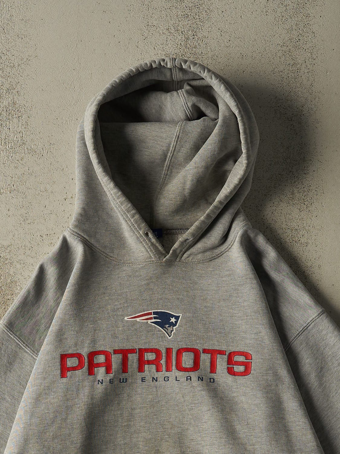 Vintage 90s Grey New England Patriots Hoodie (L/XL)