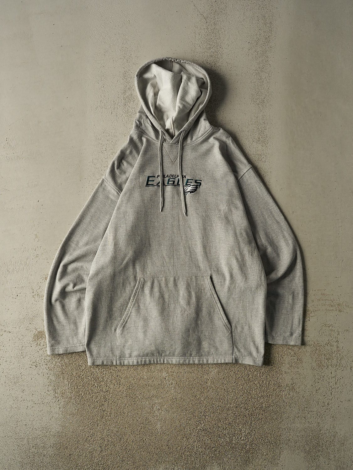 Vintage Y2K Grey Philadelphia Eagles Embroidered Hoodie (XL/XXL)