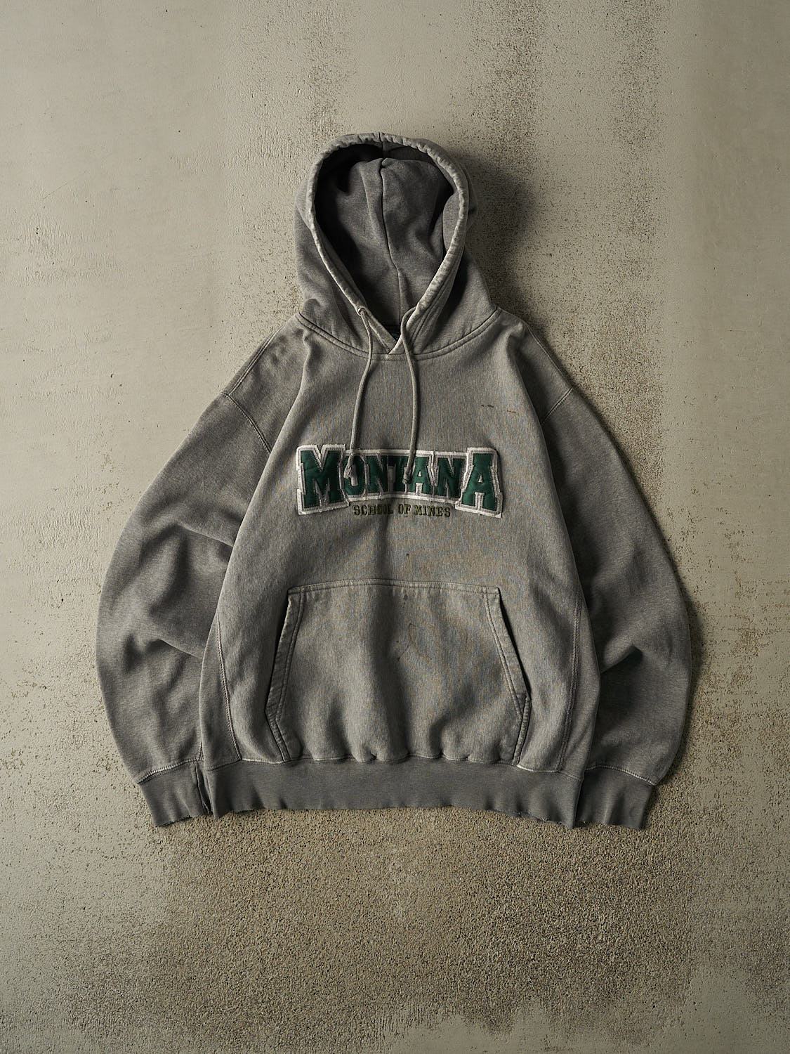 Vintage 90s Grey Montana School of Mines Embroidered Hoodie (L)