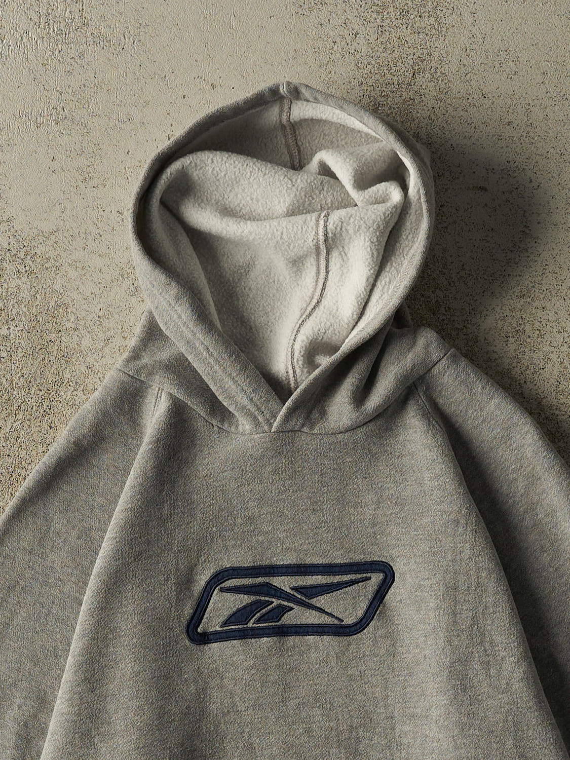 Vintage 90s Grey Reebok Logo Hoodie (XS)